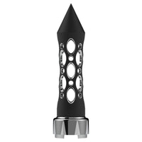 M30X3.5 Thread-On Daytona Style Spike Gearshift Knob With Chrome 9/10 Speed Adapter (Black/Vertical)