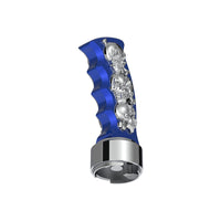 Thread-On Skulls Pistol Grip Gearshift Knob With Chrome 9/10 Speed Adapter (Chrome, Indigo Blue or Candy Red)