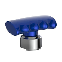 Thread-On T-Shape Gearshift Knob With Chrome 9/10 Speed Adapter (Chrome, Blue or Red)
