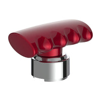 Thread-On T-Shape Gearshift Knob With Chrome 9/10 Speed Adapter (Chrome, Blue or Red)