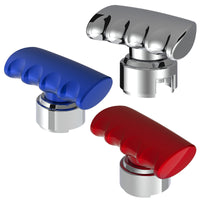 Thread-On T-Shape Gearshift Knob With Chrome 13/15/18 Speed Adapter (Chrome, Indigo Blue or Candy Red)
