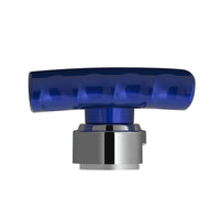 Thread-On T-Shape Gearshift Knob With Chrome 13/15/18 Speed Adapter (Chrome, Indigo Blue or Candy Red)