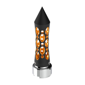 Thread-On Daytona Style Spike Gearshift Knob With LED 9/10 Speed Adapter - Amber, Red, Blue or White LEDs (Black)