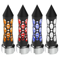 Thread-On Daytona Style Spike Gearshift Knob With LED 9/10 Speed Adapter - Amber, Red, Blue or White LEDs (Black)
