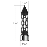 Thread-On Daytona Style Spike Gearshift Knob With LED 9/10 Speed Adapter - Amber, Red, Blue or White LEDs (Black)