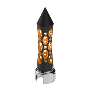 Thread-On Daytona Style Spike Gearshift Knob With LED 13/15/18 Speed Adapter - Amber, Red, Blue or White LEDs (Black)