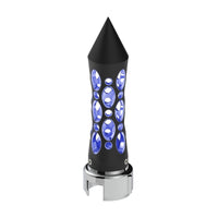 Thread-On Daytona Style Spike Gearshift Knob With LED 13/15/18 Speed Adapter - Amber, Red, Blue or White LEDs (Black)