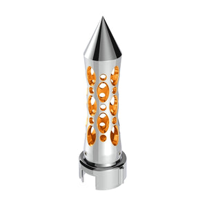 Thread-On Daytona Style Spike Gearshift Knob With LED 13/15/18 Speed Adapter - Amber, Red, Blue or White LEDs (Chrome)