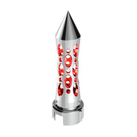 Thread-On Daytona Style Spike Gearshift Knob With LED 13/15/18 Speed Adapter - Amber, Red, Blue or White LEDs (Chrome)