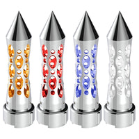 Thread-On Daytona Style Spike Gearshift Knob With LED 9/10 Speed Adapter - Amber, Red, Blue or White LEDs (Chrome)