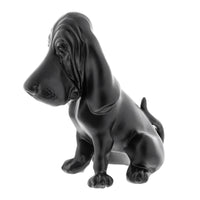 United Pacific - Die-Cast Bassett Hound Hood Ornament (Matte Black)