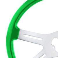 United Pacific - 18" Vibrant Color 4 Spoke Steering Wheel (Candy Apple Green)