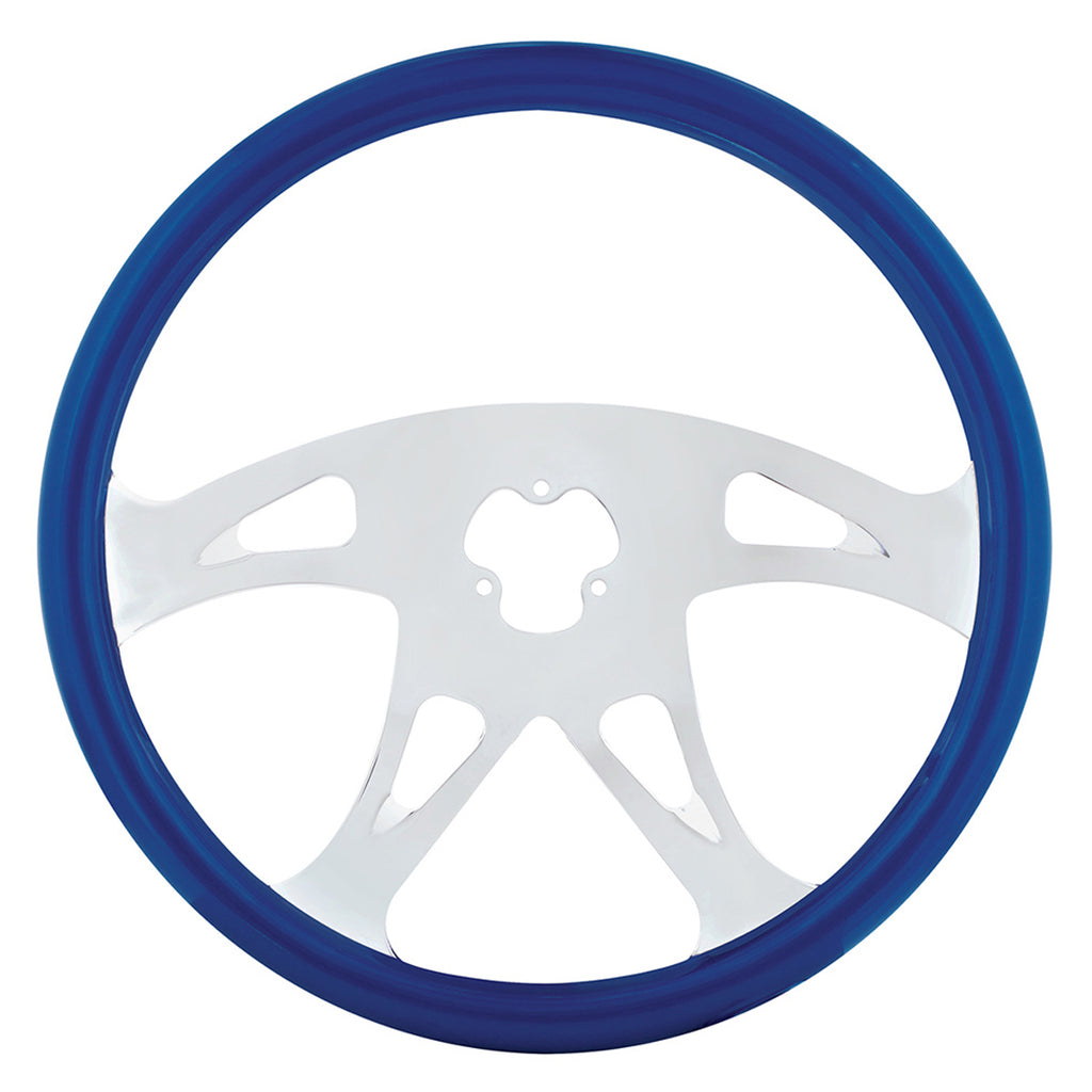 United Pacific - 18" Color Boss Steering Wheel (Electric Blue or Indigo Red)