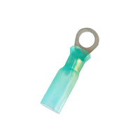 United Pacific - 16-14 AWG 1/4" Stud CS Heat Shrink Ring Terminal - Blue (5-Pack)