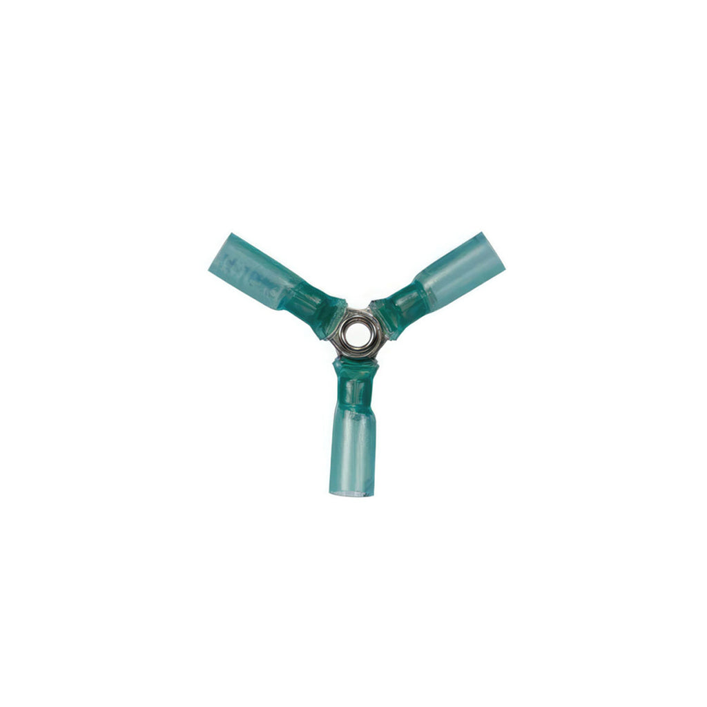 United Pacific - 16-14 AWG 3-Way (Y) CS Heat Shrink Connector - Blue (5-Pack)