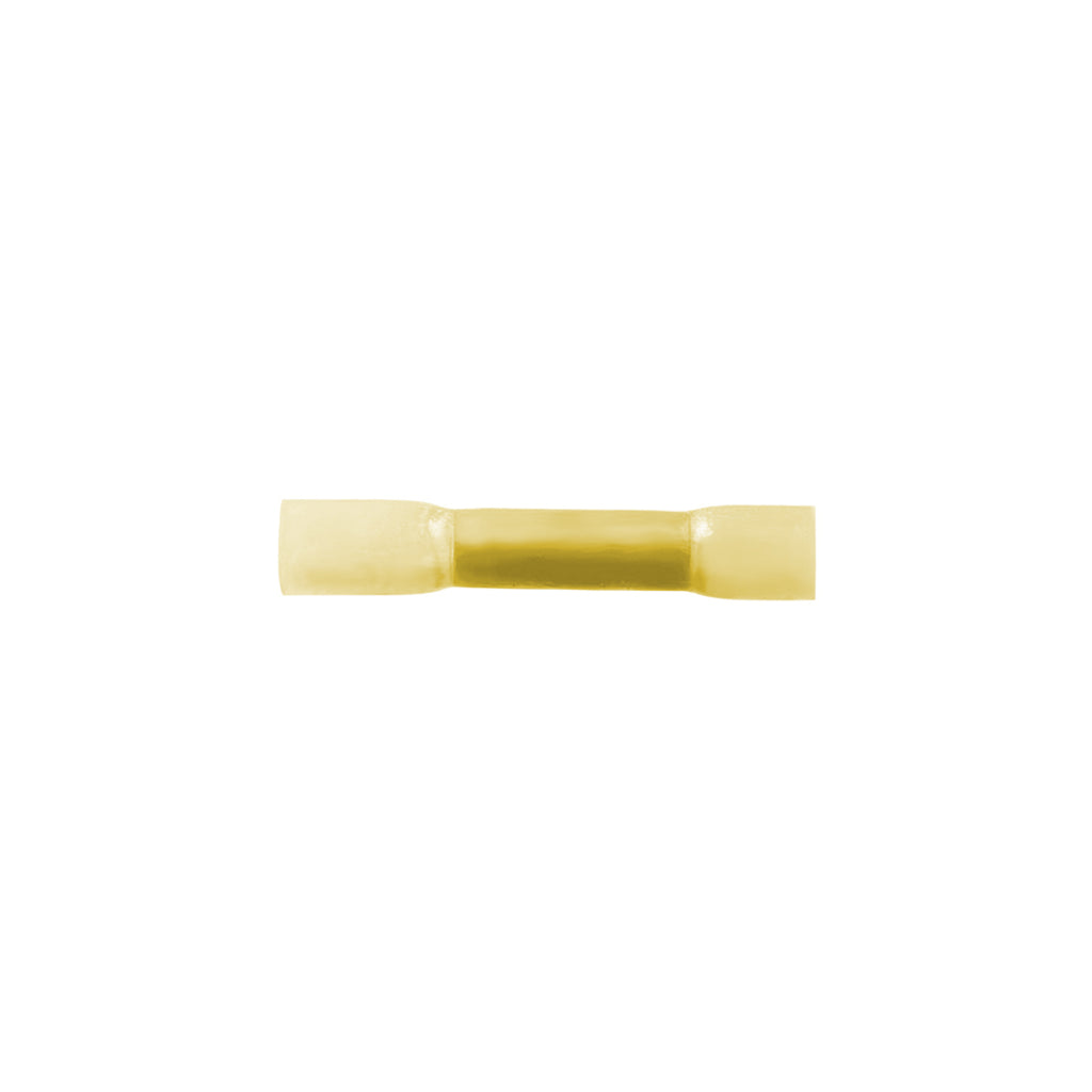 United Pacific - 12-10 AWG CS Heat Shrink Butt Connector - Yellow (4-Pack)