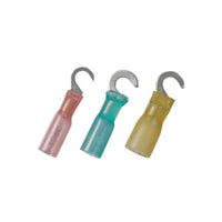 12-10 AWG #10 Stud CS Heat Shrink Hook Terminal - Yellow (4-Pack)