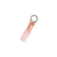United Pacific - 8 AWG 3/8" Stud CS Heat Shrink Ring Terminal - Pink (4-Pack)