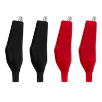 United Pacific - 2" 10 Amp Alligator Test Clips w/ Vinyl Boots, 2Red/2Black 2 Set