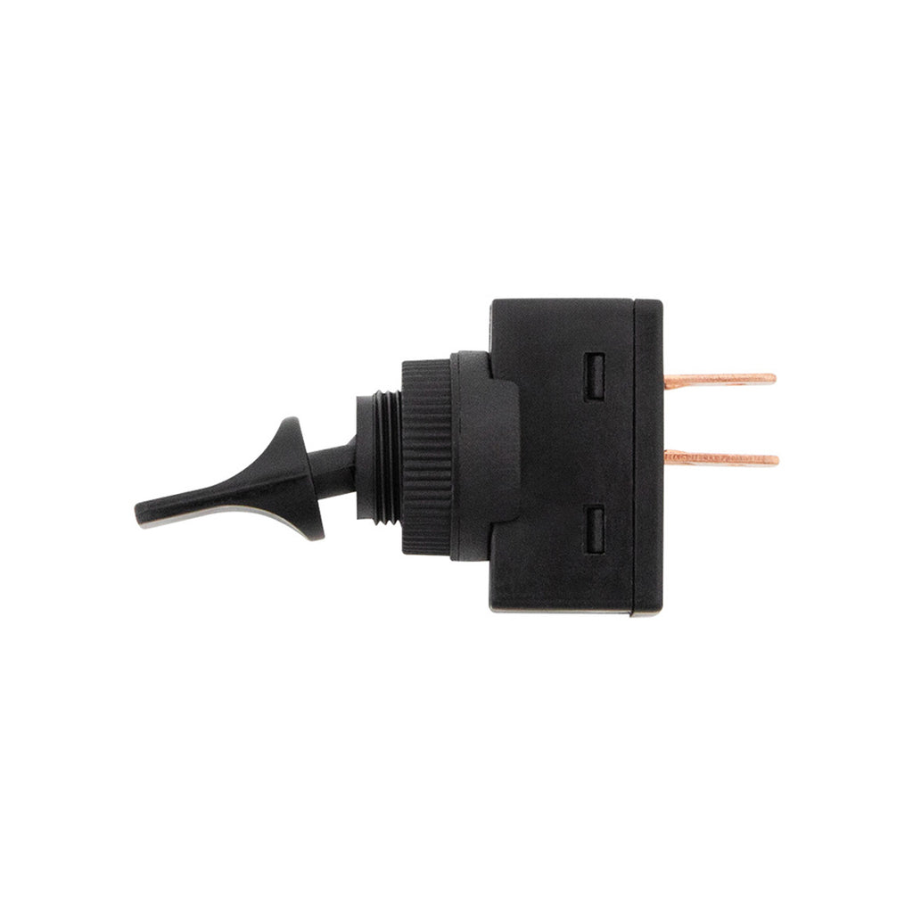 United Pacific - Black Non-Illuminated Duckbill 20 Amp 12V S.P.S.T. On/Off 1 Pc.