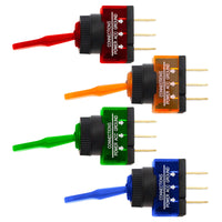 Amber, Green or Blue Illuminated Toggle 20 Amp 12V S.P.S.T. On/Off 1 Pc. (Various Colors)