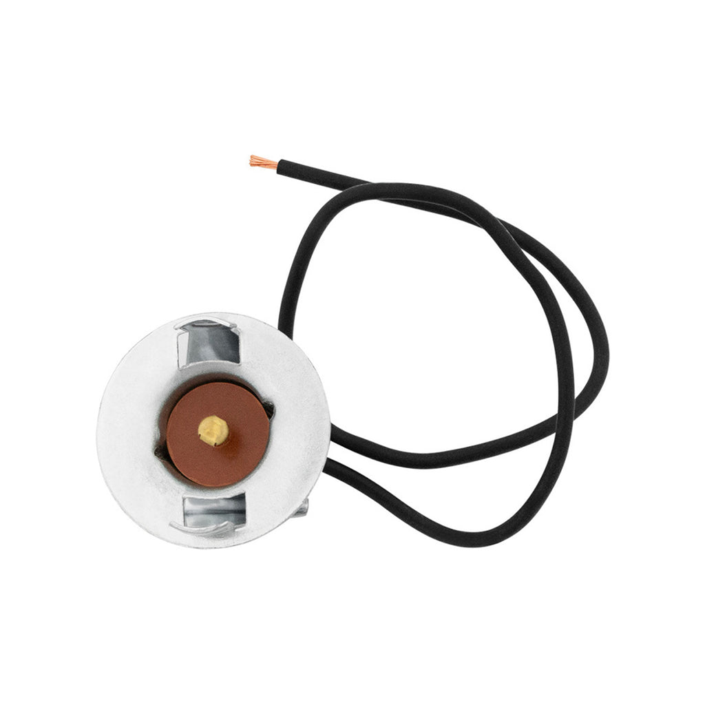 1-Wire Universal Single Contact Instrument Panel & License Plate Light Socket w/ Spring Clip Mount, 1 Pc.