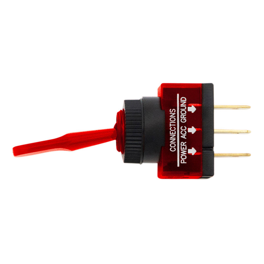 Amber, Green or Blue Illuminated Toggle 20 Amp 12V S.P.S.T. On/Off 1 Pc. (Various Colors)