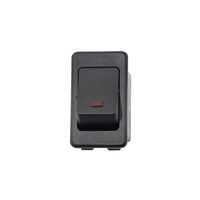 United Pacific - Black Rocker w/Red LED 16 Amp 12V S.P.S.T. On/Off 1 Pc.