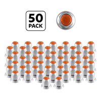 33mm X 2" Chrome Steel Standard Nut Cover w Flange Individual or 50 Pack (Chrome, Amber, Red or Blue)