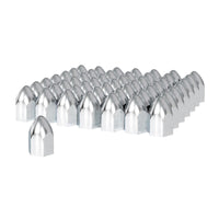 1-1/2" X 2-3/4" Chrome Plastic Bullet Nut Covers - Push-On (Individual, 20 Pack or 60 Pack)