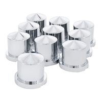 United Pacific - 15/16" X 1-1/2" Chrome Plastic Pointed Nut Cover - Push-On (Individual or 10 Pack)