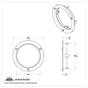 United Pacific - 4" Chrome Mounting Bezel