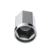 United Pacific - 33mm X 3" Tall Chrome Plastic Hexagon Style Thread-On Nut Cover