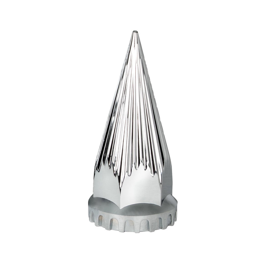 United Pacific - 33mm X 4-3/4" Chrome Plastic Razor Nut Cover With Flange (Thread-On)