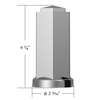 United Pacific - 33mm X 4-1/4" Tall Chrome Plastic Hexagon Style Nut Cover (Thread-On)