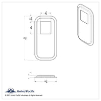 United Pacific - Peterbilt Stainless Steel Shift Plate Cover - Extended Hood