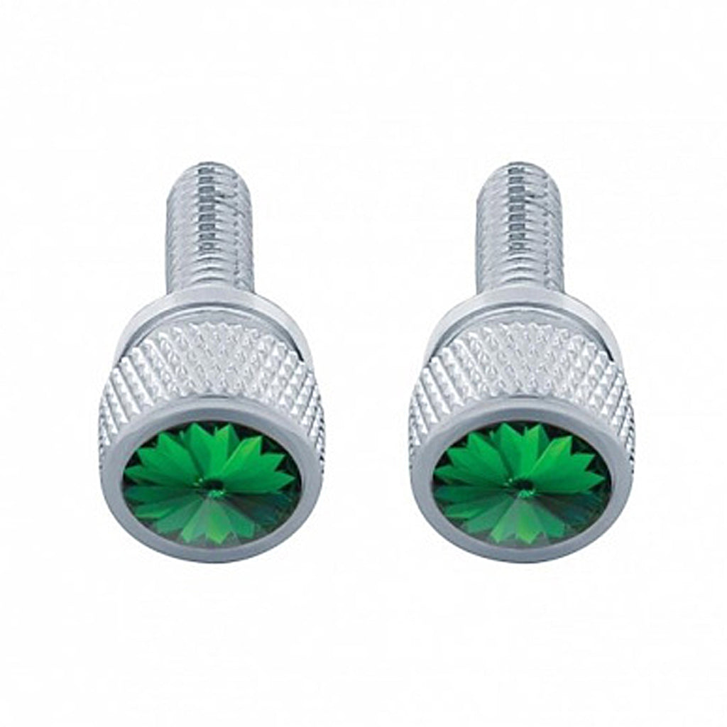 3/4" Short M6 Dash Screw With Crystal For Kenworth - Clear or Green Crystal (2-Pack)