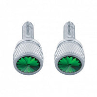 3/4" Short M6 Dash Screw With Crystal For Kenworth - Clear or Green Crystal (2-Pack)