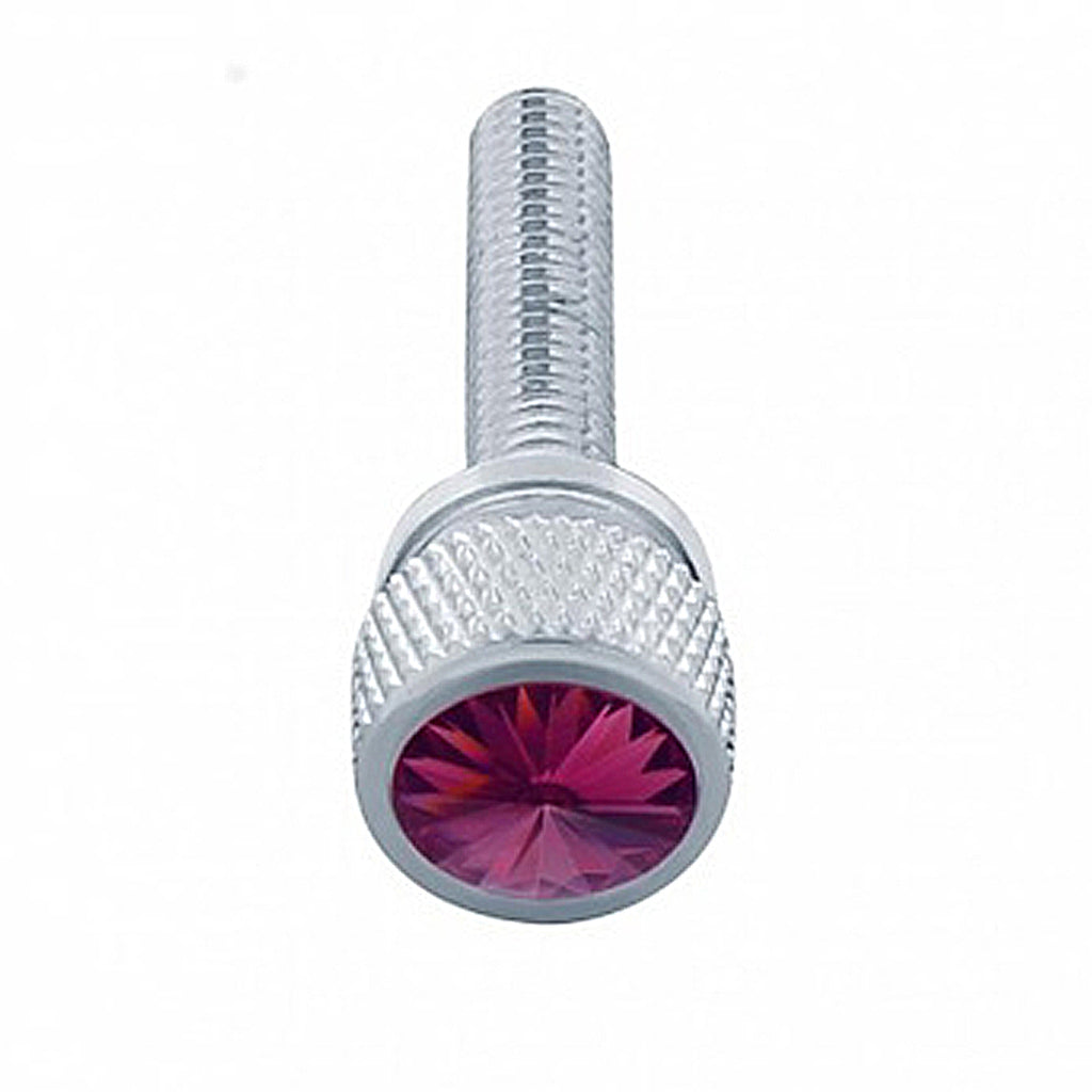 United Pacific - 1-3/16" Long M6 Dash Screw With Crystal For Kenworth - Purple Crystal