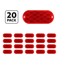 United Pacific - 4" X 2" Oval Quick Mount Reflector - Amber or Red (20 Pcs)