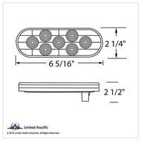 United Pacific - 7 LED Oval Stop, Turn & Tail Light or Full Light Kit - Red LED (Red Lens)