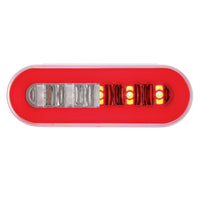 22 LED 6" Oval GloLight w Divider Bar Inner Design (Stop, Turn & Tail) - Red LED (Red Insert) Light Only or Full Light Kit