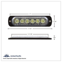 6 High Power LED Super Thin Directional Warning Light - Amber or White LEDs