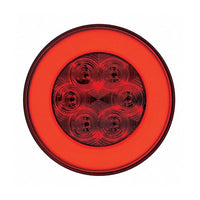 21 LED 4" Round Stop, Turn & Tail GloLight - Amber or Red LEDs (Amber or Red Lens)