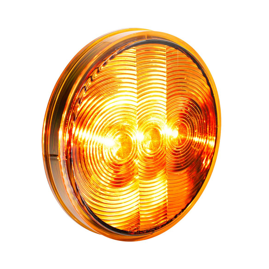United Pacific - 3 LED 4" Round Turn Signal Light - Amber or Red LEDs (Amber or Red Lens)