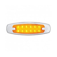 12 LED Reflector Rectangular Clearance Light With Bezel - Amber LEDs (Amber or Clear Lens)