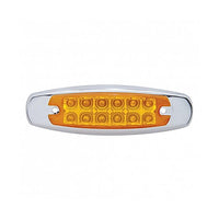12 LED Reflector Rectangular Clearance Light With Bezel - Amber LEDs (Amber or Clear Lens)