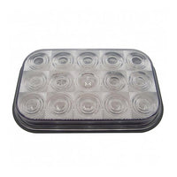 United Pacific - 15 LED Rectangular Stop, Turn & Tail Light - Red LEDs (Clear Lens)