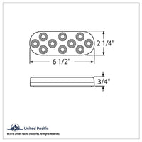 United Pacific - 10 LED 6" Oval Auxiliary/Utility Light - White LEDs (Clear Lens)