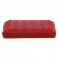 United Pacific - 4 LED Reflector Rectangular Clearance Light - Red LEDs (Red Lens)